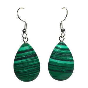 Green Gemtone Teardrop Earrings