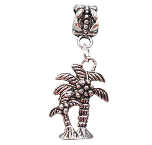 Palm Tree Bead Charm Fits Pandora Chain Bracelet