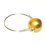 Yellow Natural Freshwater Pearl Wire Wrapped Silver Handcrafted Ring