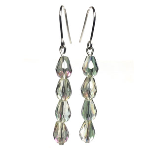 Gray Crystal Glass Earrings