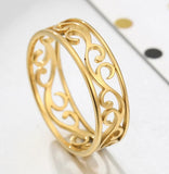 Wave Outline Ring 18K GP Yellow Gold Plated