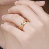 Wave Outline Ring 18K GP Yellow Gold Plated