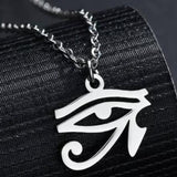 Egyptian Eye of Ra Pendant Chain Necklace Silver Steel