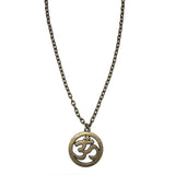 Buddhist Ohm Bronze Pendant Chain Necklace