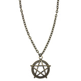 Bronze Pentagram Pendant Chain Necklace