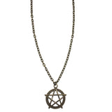 Bronze Pentagram Pendant Chain Necklace