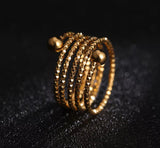 Layered Expandable Ring Yellow Gold Plated 18K GP