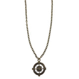 Bronze Compass Pendant Chain Necklace