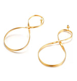 Large Figure 8 Outline Stud Earrings Yellow Gold Plated 18K GP