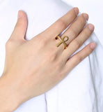 Egyptian Ankh Ring Yellow Gold Plated 18K GP