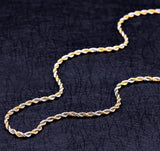 6mm Thick Dual Tone Rope Chain Necklace Yellow White Gold Plated 18K GP