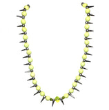 Neon Yellow Howlite Gemstone Spike Necklace