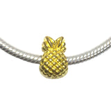 Pineapple Slider Bead Gold Fits Pandora Chain Charm Bracelet