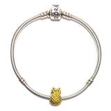 Pineapple Slider Bead Gold Fits Pandora Chain Charm Bracelet