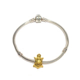 Turtle Slider Bead Yellow Gold Fits Pandora Charm Bracelet