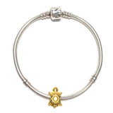 Turtle Slider Bead Yellow Gold Fits Pandora Charm Bracelet