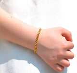 Men's 7mm Thick Chain Link Bracelet Yellow Gold Plated 18K GP