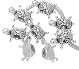 Turtle Slider Bead Antiqued Silver Fits Pandora Charm Bracelet