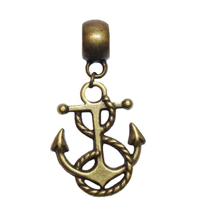 Bronze Anchor Bead Charm Fits Pandora Chain Bracelet