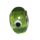 Evil Eye Green Glass Bead Fits Pandora Chain Charm Bracelet