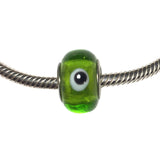 Evil Eye Green Glass Bead Fits Pandora Chain Charm Bracelet