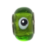 Evil Eye Green Glass Bead Fits Pandora Chain Charm Bracelet