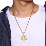 Celtic Knot Chain Necklace Yellow Gold Plated