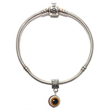 Evil Eye Brown Acrylic Bead Handmade Charm Fits Pandora Chain Bracelet