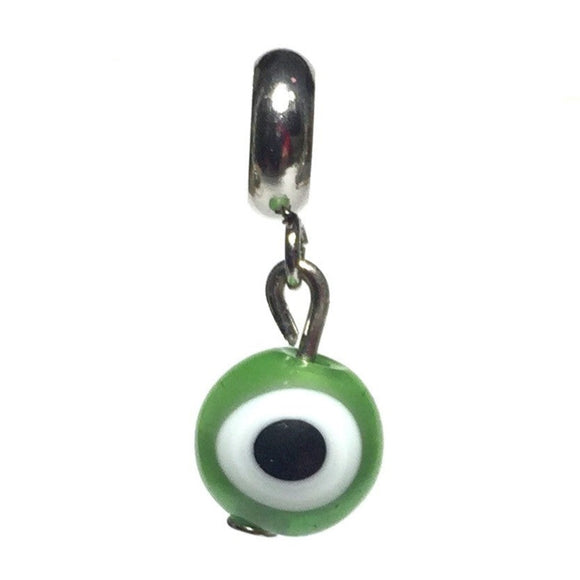 Evil Eye Handcrafted Glass Bead Charm Fits Pandora Chain Bracelet