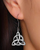 Celtic Knot Charm Earrings Silver Steel