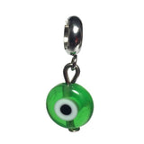 Evil Eye Green Glass Bead Charm Fits Pandora Chain Bracelet