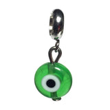 Evil Eye Green Glass Bead Charm Fits Pandora Chain Bracelet