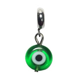 Evil Eye Green Glass Bead Charm Fits Pandora Chain Bracelet