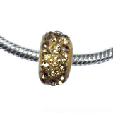 Tan Khaki Rhinestone Bead for Pandora Chain Charm Bracelet