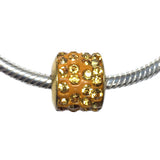 Orange Rhinestone Slider Bead for Pandora Chain Charm Bracelet