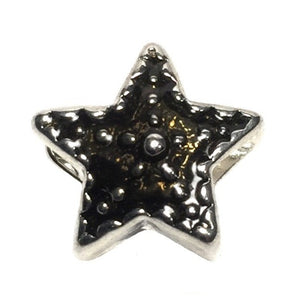 Black Star Slder Bead Fits Pandora Chain Charm Bracelet