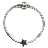 Black Star Slder Bead Fits Pandora Chain Charm Bracelet