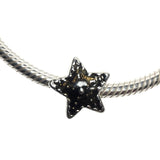 Black Star Slder Bead Fits Pandora Chain Charm Bracelet