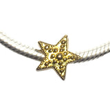 Gold Star Slider Bead Charm for Pandora Chain Charm Bracelet