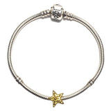 Gold Star Slider Bead Charm for Pandora Chain Charm Bracelet