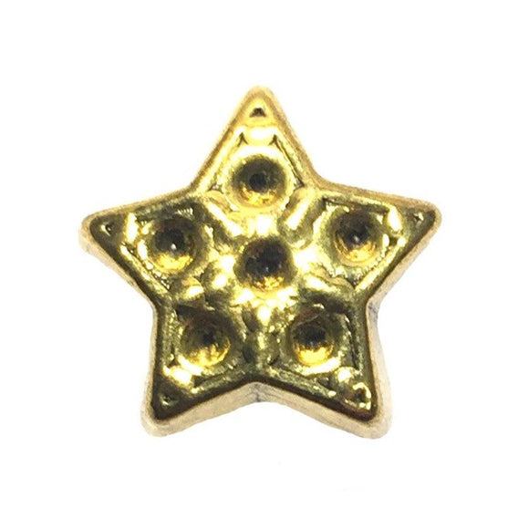 Antiqued Gold Star Slider Bead For Pandora Chain Charm Bracelet