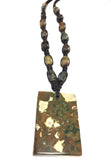 Agate Jasper Natural Gemstone Handcrafted Men Cord Braided Necklace