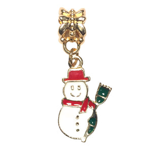 Snowman Charm Bead Gold For Pandora Chain Bracelet