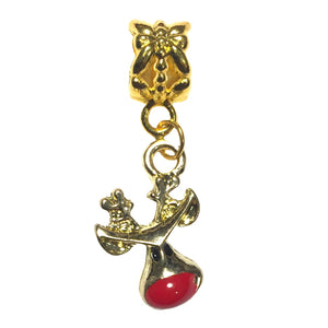 Rudolph Red Nose Reindeer Christmas Bead Charm For Pandora Chain Bracelet