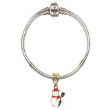 Snowman Charm Bead Gold For Pandora Chain Bracelet