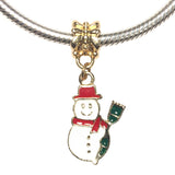 Snowman Charm Bead Gold For Pandora Chain Bracelet