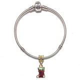 Gold Christmas Stocking Charm Bead For Pandora Chain Bracelet 