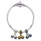 Jingle Bell Bead Charm For Pandora Chain Bracelet Silver Gold