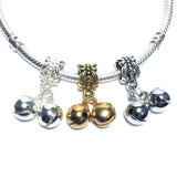 Jingle Bell Bead Charm For Pandora Chain Bracelet Silver Gold