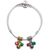 Jingle Bells Christmas Handcrafted Bead Charm Fits Pandora Chain Bracelet